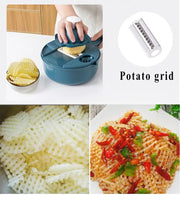 Essentialshouses 9 in 1 Vegetable Cutter Multi-Functional Potatoes Manually Cut Shred Slicer Grater Kitchenware Acceesories Tools