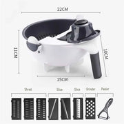 Essentialshouses 9pcs-white 9 in 1 Vegetable Cutter Multi-Functional Potatoes Manually Cut Shred Slicer Grater Kitchenware Acceesories Tools