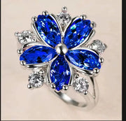 Essentialshouses AJZ3039sapphire / 5 Cute Female Pink Crystal Stone Ring