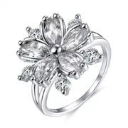 Essentialshouses AJZ3039white / 6 Cute Female Pink Crystal Stone Ring