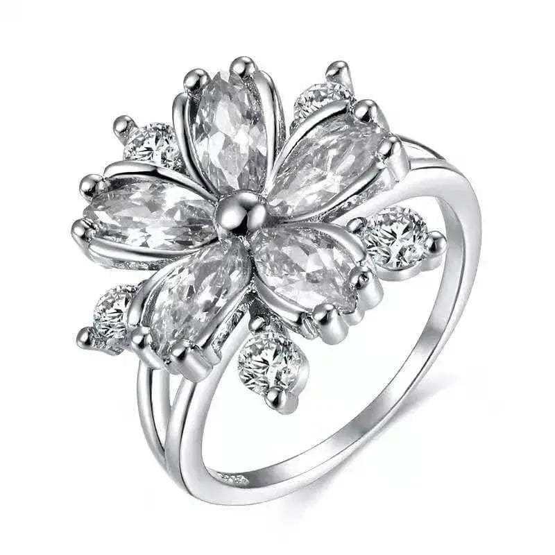 Essentialshouses AJZ3039white / 6 Cute Female Pink Crystal Stone Ring