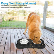Essentialshouses Antislip Double Stainless Steel Food Bowl