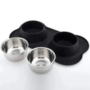 Essentialshouses Antislip Double Stainless Steel Food Bowl