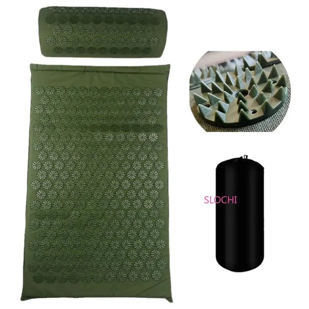 Essentialshouses Army green Acupuncture Massage Yoga Mat