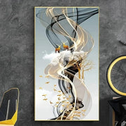 Essentialshouses as show / 30x60cm No Frame 🦌Golden Deer Tree Nordic Canvas Art – Elegant Wall Décor