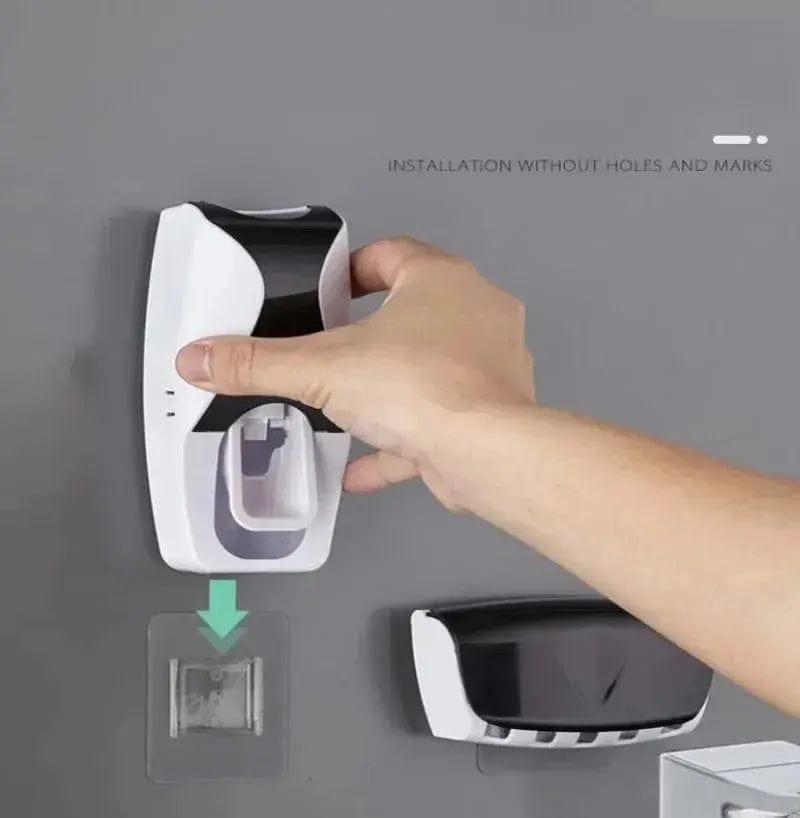 Essentialshouses 🪥 Automatic Toothpaste Dispenser & Toothbrush Holder Set – Streamline Your Morning Routine