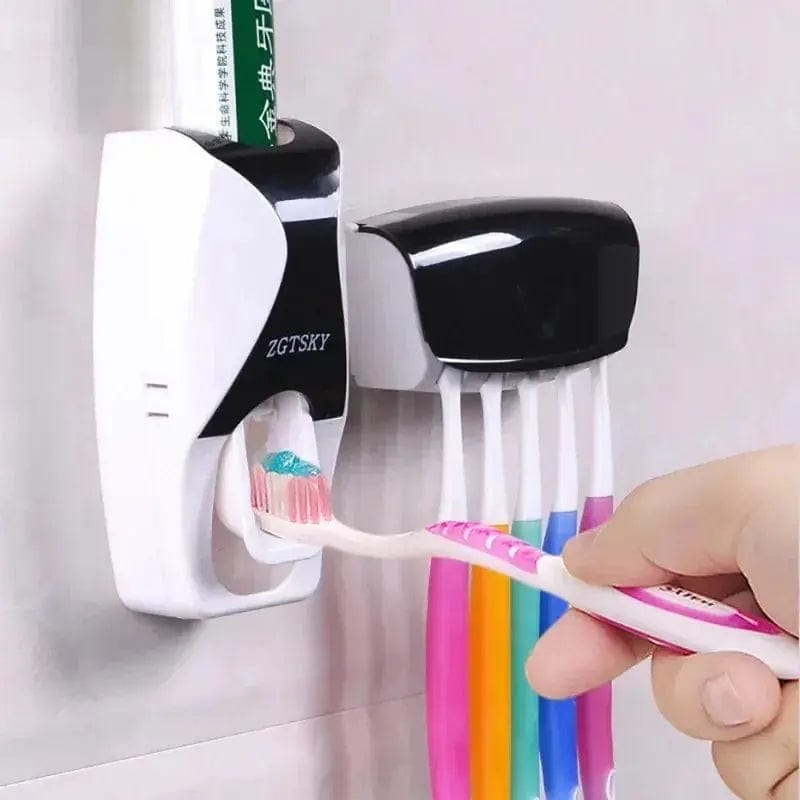 Essentialshouses 🪥 Automatic Toothpaste Dispenser & Toothbrush Holder Set – Streamline Your Morning Routine