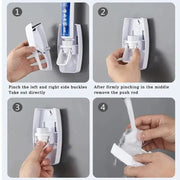 Essentialshouses 🪥 Automatic Toothpaste Dispenser & Toothbrush Holder Set – Streamline Your Morning Routine