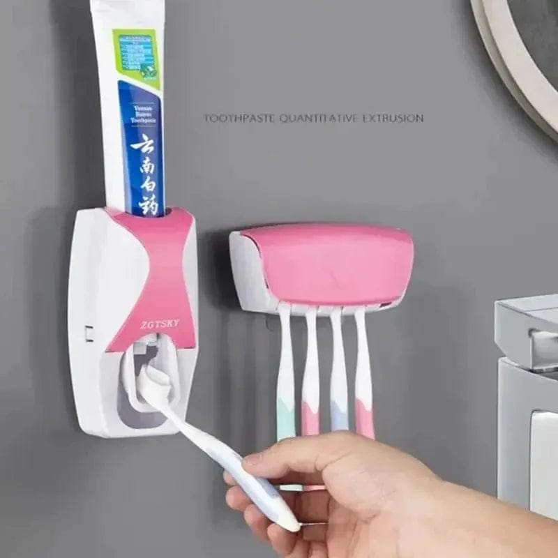 Essentialshouses 🪥 Automatic Toothpaste Dispenser & Toothbrush Holder Set – Streamline Your Morning Routine