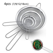 Essentialshouses B  4pcs / 2set 1-4pcs Fine Mesh Strainers Set Stainlesss Steel Multipurpose Flour Sieve Sifter With Handle Perfect For tea Flour Egg Kitchen To