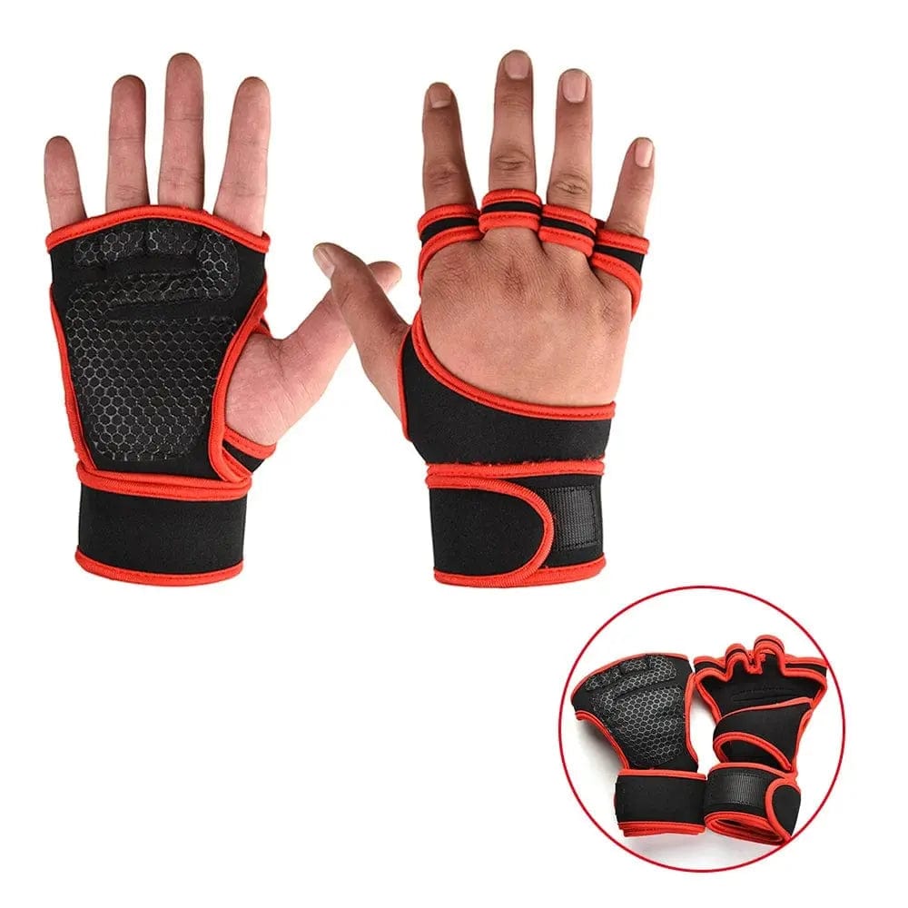 Essentialshouses B-Red / L Gymnastics Gym Hand Wrist Palm Gloves