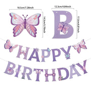 Essentialshouses banner Purple Butterfly Hanging Swirls Birthday Decoration