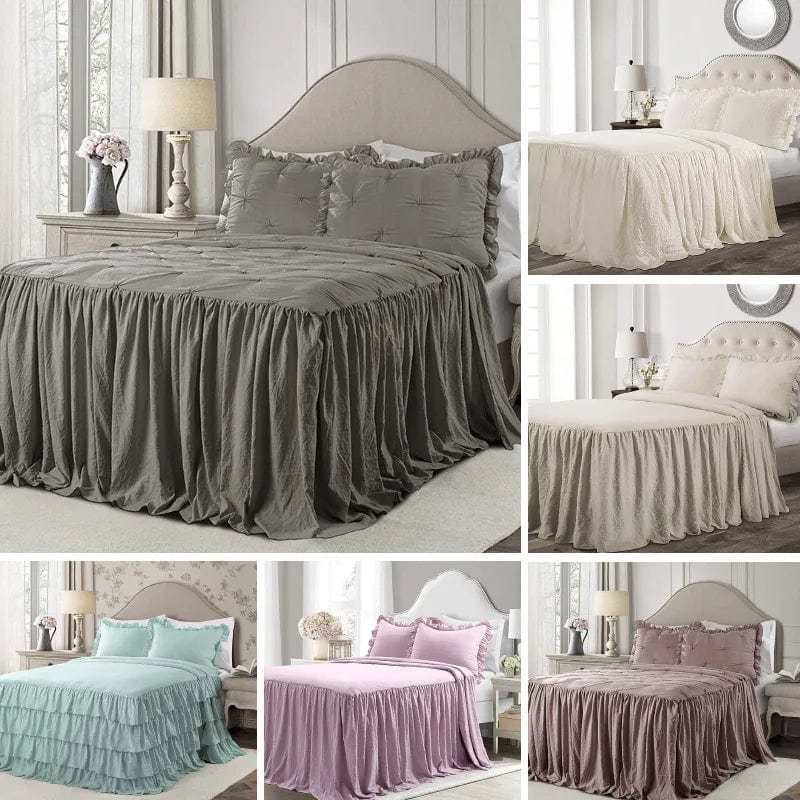Essentialshouses Bedding Lotus Leaf Lace Bed Skirt