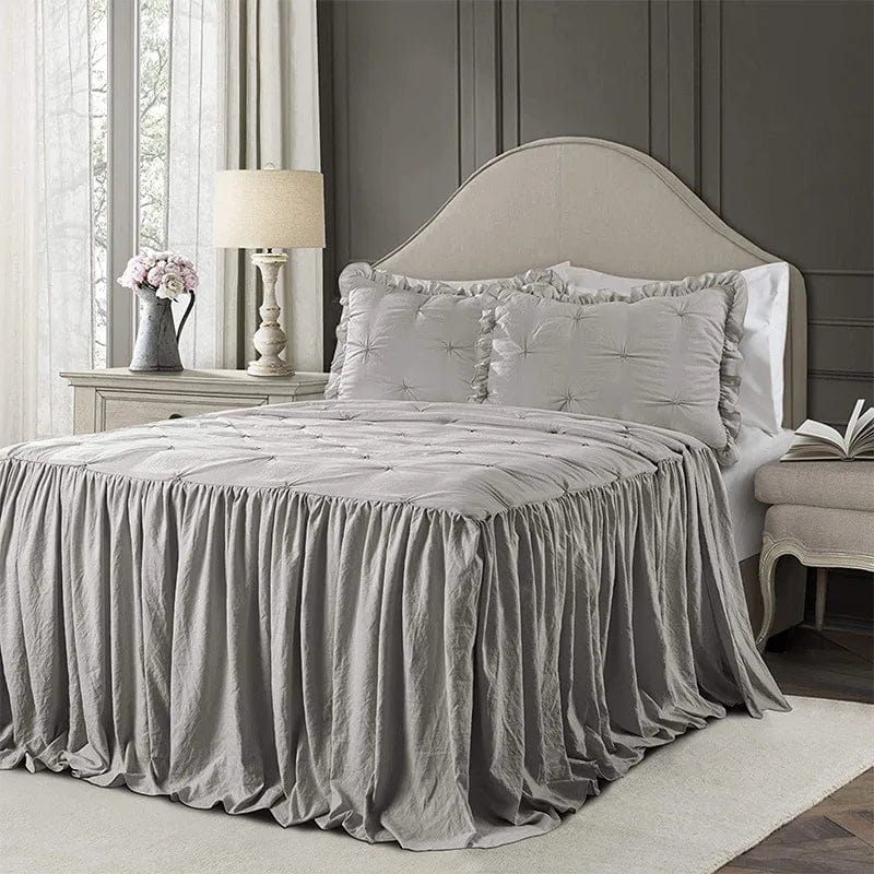Essentialshouses Bedding Lotus Leaf Lace Bed Skirt