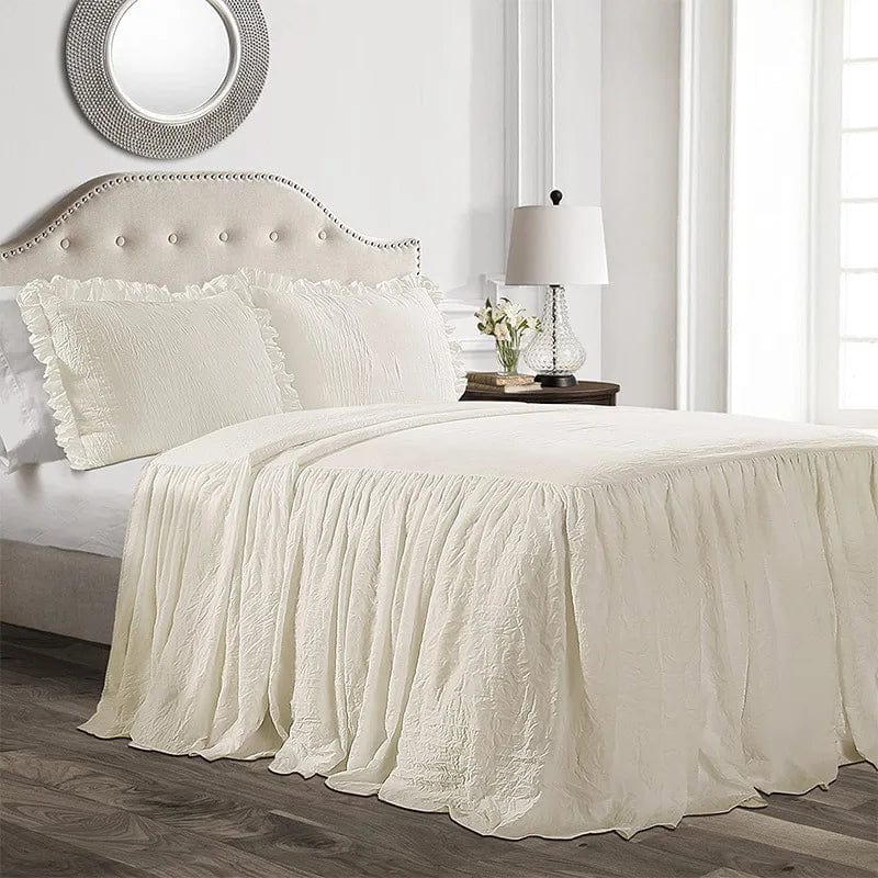 Essentialshouses Bedding Lotus Leaf Lace Bed Skirt