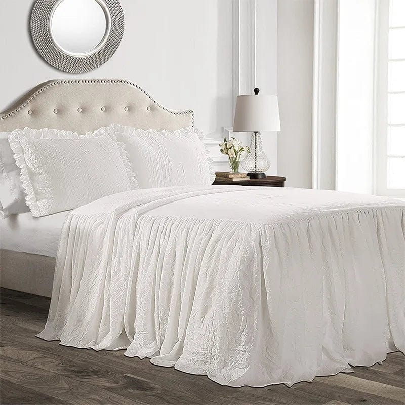 Essentialshouses Bedding Lotus Leaf Lace Bed Skirt