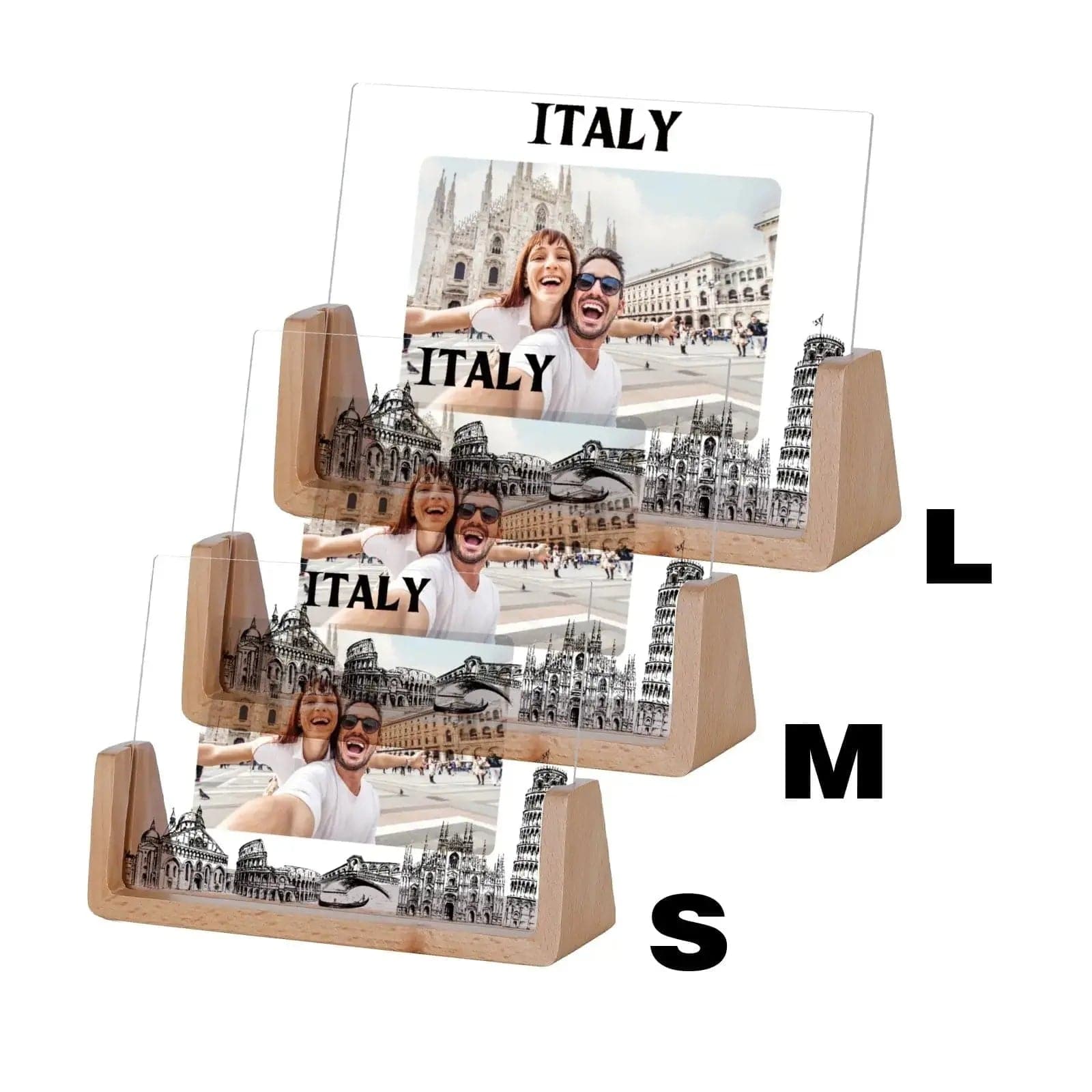 Essentialshouses Beech / L 21.7cmx15.5cm Custom Couple Picture Frame