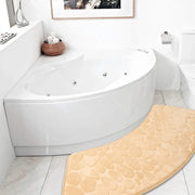 Essentialshouses beige-1xSector mat 🛁 Cobblestone Embossed Memory Foam Bath Mat – Soft, Supportive, and Safe