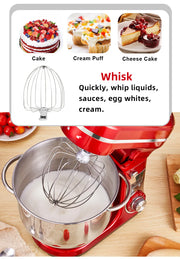 Essentialshouses BioloMix Kitchen Food Stand Mixer, Blender, Quiet Motor, Cream Egg Whisk, Whip Dough Kneader, 6-Speed, 1200 W, 6 L, DC