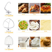 Essentialshouses BioloMix Kitchen Food Stand Mixer, Blender, Quiet Motor, Cream Egg Whisk, Whip Dough Kneader, 6-Speed, 1200 W, 6 L, DC