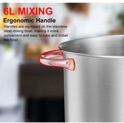 Essentialshouses BioloMix Kitchen Food Stand Mixer, Blender, Quiet Motor, Cream Egg Whisk, Whip Dough Kneader, 6-Speed, 1200 W, 6 L, DC