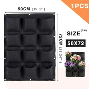 Essentialshouses Black 12 Pockets Wall Hanging Pockets Planting Pot