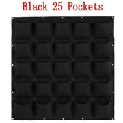 Essentialshouses Black 25 Pockets Wall Hanging Pockets Planting Pot