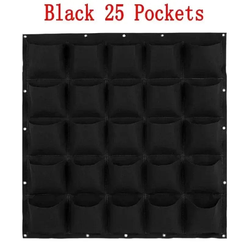 Essentialshouses Black 25 Pockets Wall Hanging Pockets Planting Pot