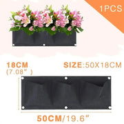 Essentialshouses Black 3 Pockets Wall Hanging Pockets Planting Pot