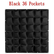Essentialshouses Black 36 Pockets Wall Hanging Pockets Planting Pot