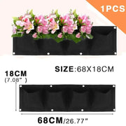 Essentialshouses Black 4 Pockets Wall Hanging Pockets Planting Pot