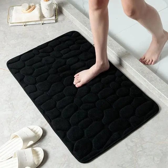 Essentialshouses Black / 400MMx600MM 🛁 Hot Cobblestone Embossed Bath Mat – Plush Comfort Meets Modern Design