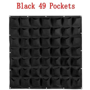 Essentialshouses Black 49 Pockets Wall Hanging Pockets Planting Pot