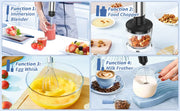 Essentialshouses black / 5 in 1 / United States 1000W Electric Immersion Handheld Blender, 5 in 1 Kitchen Hand Blender for soups, smoothies, purees and baby food.