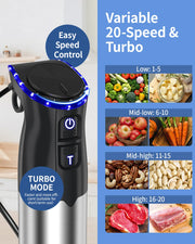 Essentialshouses black / 5 in 1 / United States 1000W Electric Immersion Handheld Blender, 5 in 1 Kitchen Hand Blender for soups, smoothies, purees and baby food.