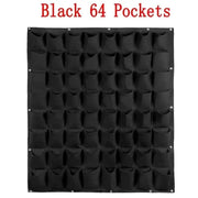 Essentialshouses Black 64 Pockets Wall Hanging Pockets Planting Pot