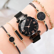 Essentialshouses Black A Magnetic Starry Sky Women Watches