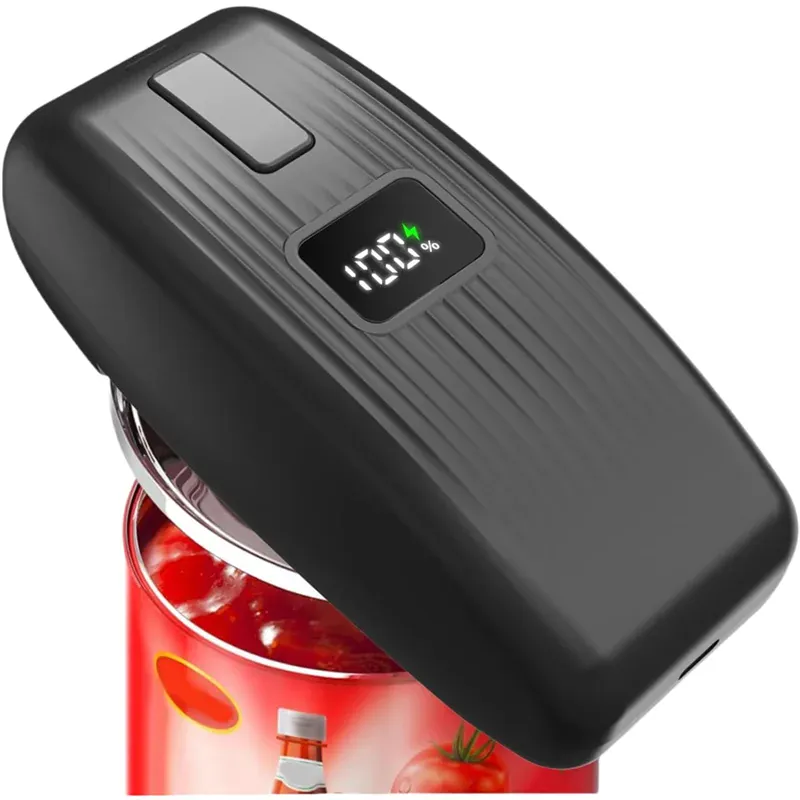 Essentialshouses Black AA76-Food-Safe Electric Can Opener-One-Touch Hands-Free Automatic Can Openers Work On All Can Type, Kitchen Gadgets