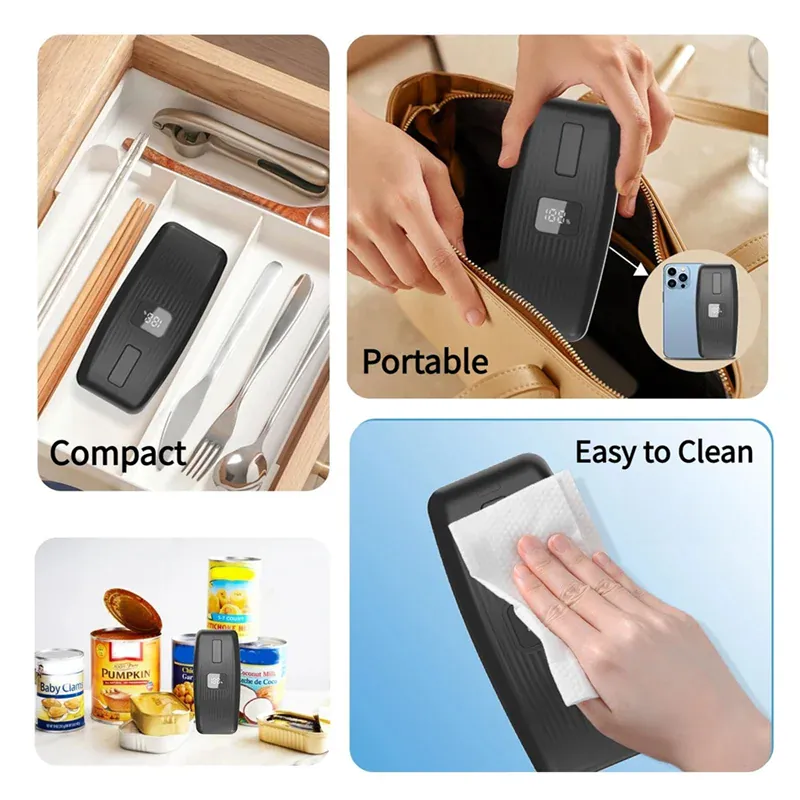 Essentialshouses Black AA76-Food-Safe Electric Can Opener-One-Touch Hands-Free Automatic Can Openers Work On All Can Type, Kitchen Gadgets