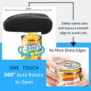 Essentialshouses Black AA76-Food-Safe Electric Can Opener-One-Touch Hands-Free Automatic Can Openers Work On All Can Type, Kitchen Gadgets