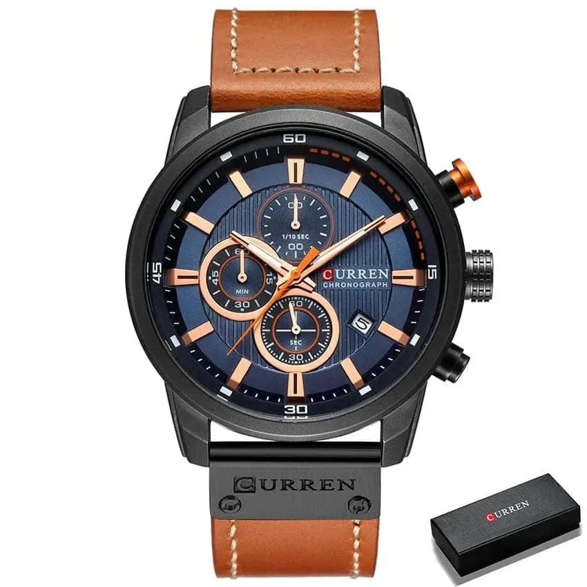 Essentialshouses black blue box Luxury Chronograph Quartz Watch