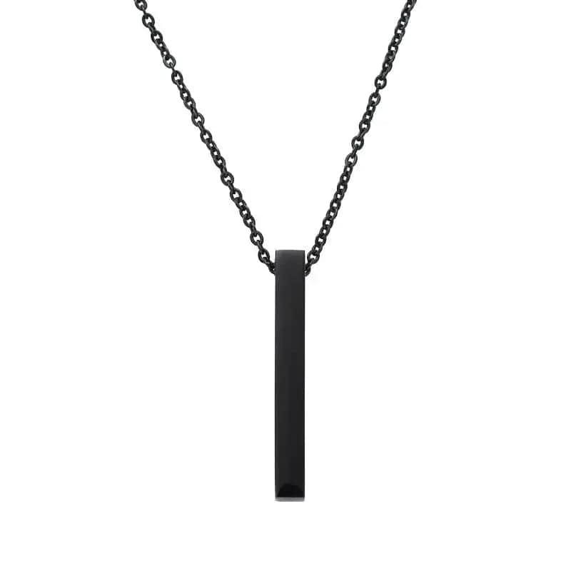 Essentialshouses Black New Black Color Pillar Necklace