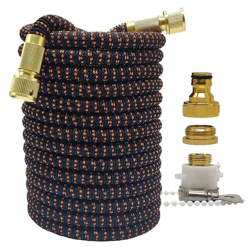 Essentialshouses Black Orange hose / 100ft Double Metal Connector Pvc Reel Pipe