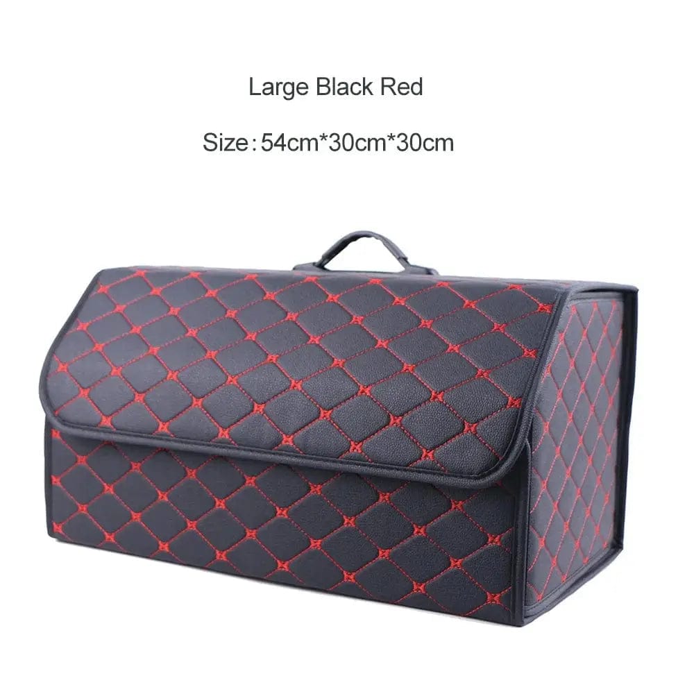 Essentialshouses Black-Red-Large Car Trunk Large Capacity Organizer Box