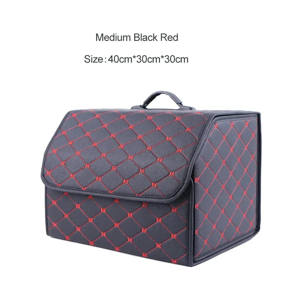 Essentialshouses Black-Red-Medium Car Trunk Large Capacity Organizer Box