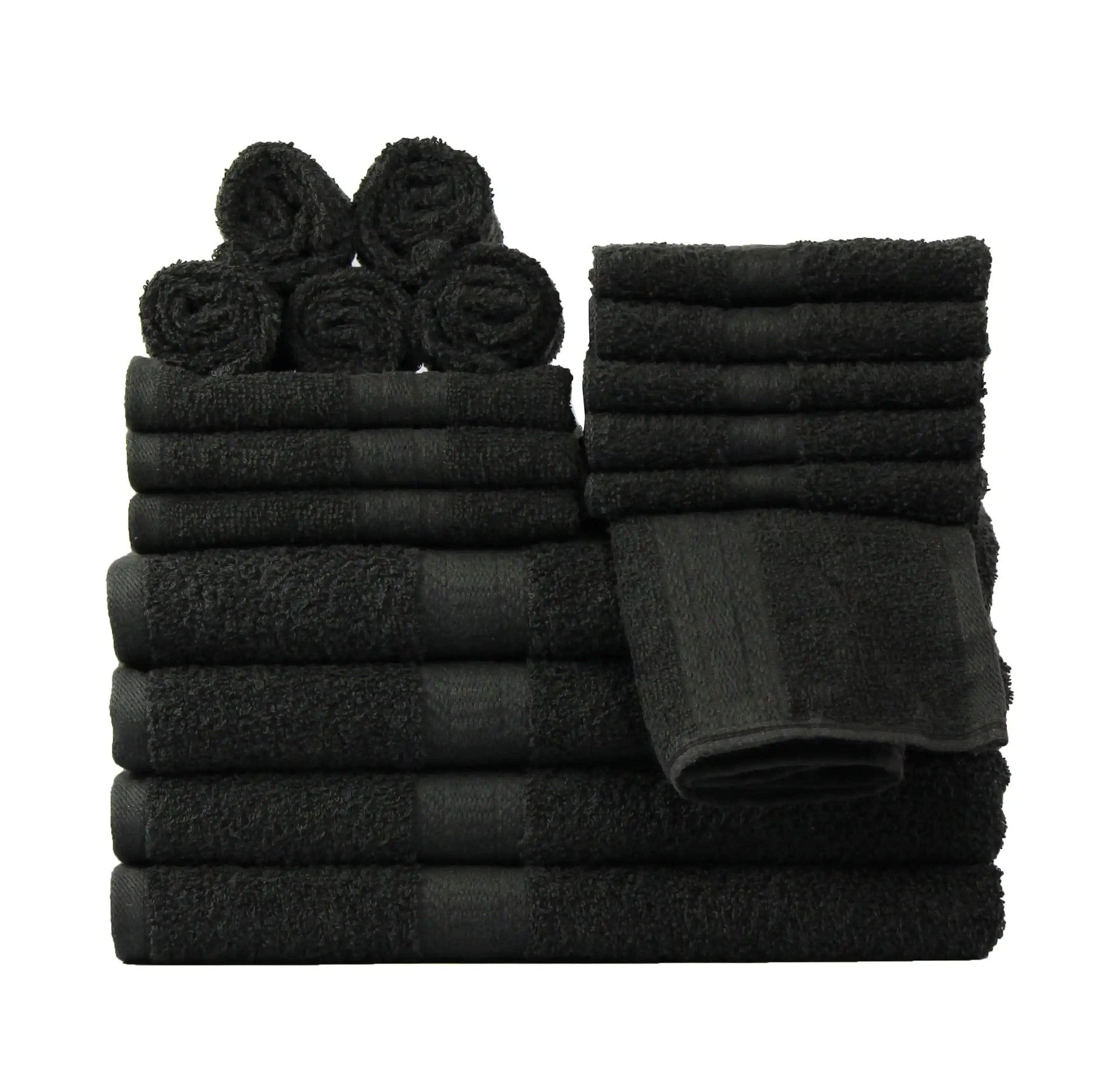 Essentialshouses Black / United States 🛁 Solid 18-Piece Bath Towel Set – Comprehensive Comfort & Convenience