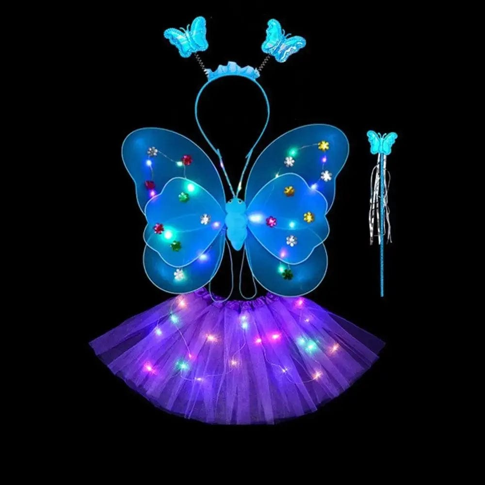 Girls Luminous Angel Wings Skirt Light Suit - Essentialshouses