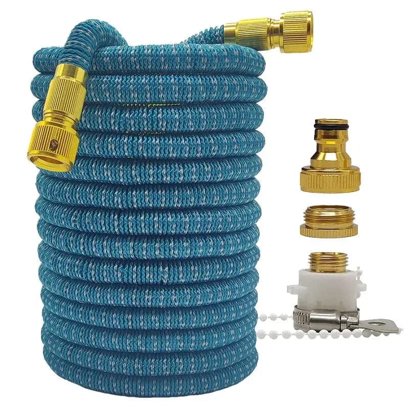 Essentialshouses Blue Grey hose / 50ft Double Metal Connector Pvc Reel Pipe
