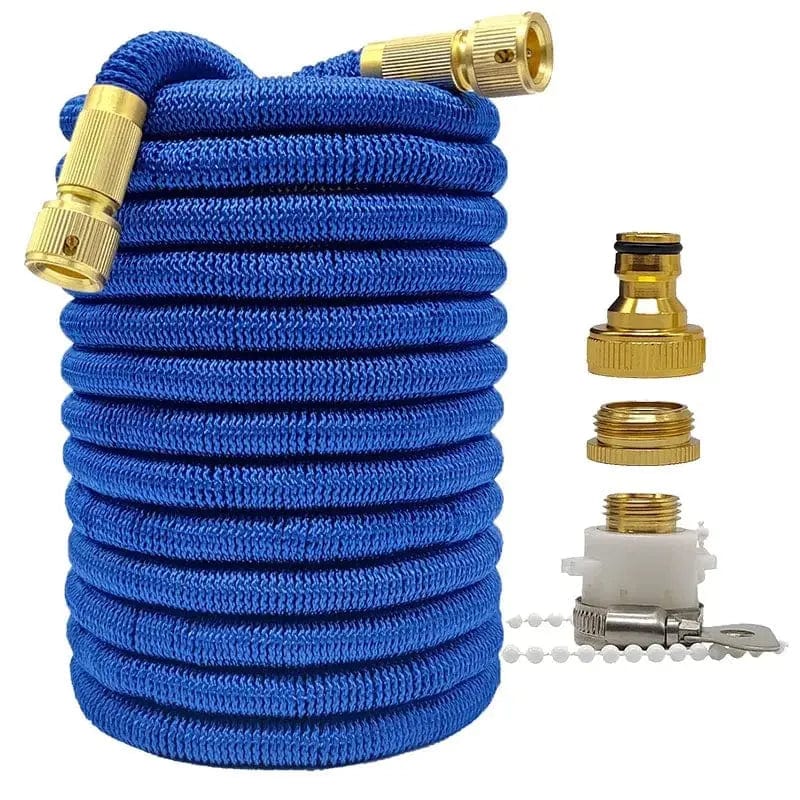 Essentialshouses Blue hose / 50ft Double Metal Connector Pvc Reel Pipe