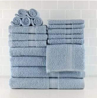 Essentialshouses Blue Shell / United States 🛁 Solid 18-Piece Bath Towel Set – Comprehensive Comfort & Convenience